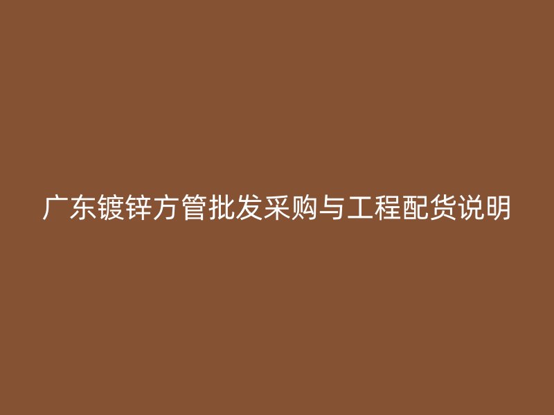 廣東鍍鋅方管批發(fā)采購(gòu)與工程配貨說(shuō)明