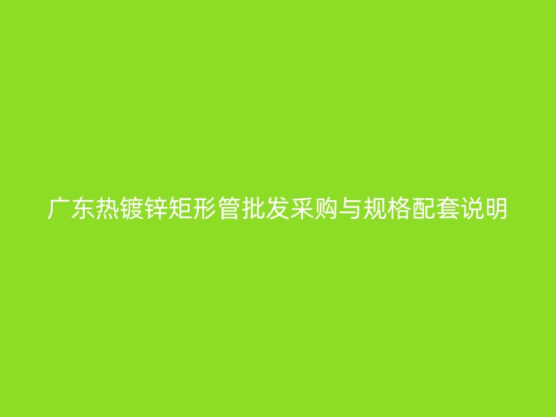 廣東熱鍍鋅矩形管批發采購與規格配套說明