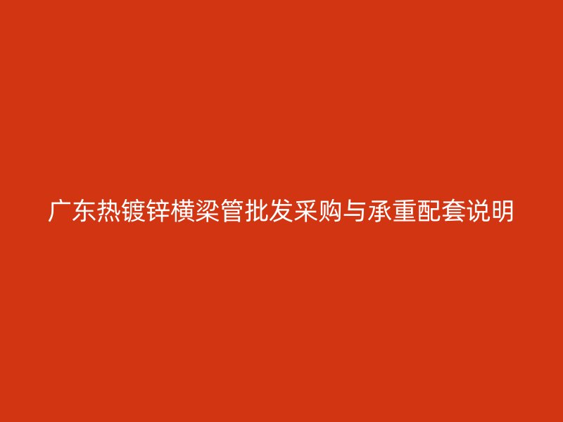 廣東熱鍍鋅橫梁管批發(fā)采購與承重配套說明